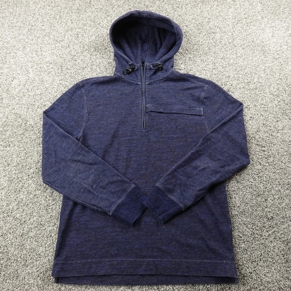 Banana Republic Hoodie Mens‎ S Blue Performance Pullover 1/4 Zip Sweatshirt Gym